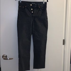 Zara black high waist mom jean